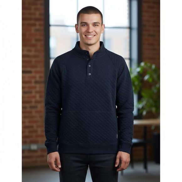 EDDIE BAUER Men's Navy Quilted Shirt pullover sweatshirt men’s XL - Picture 1 of 7